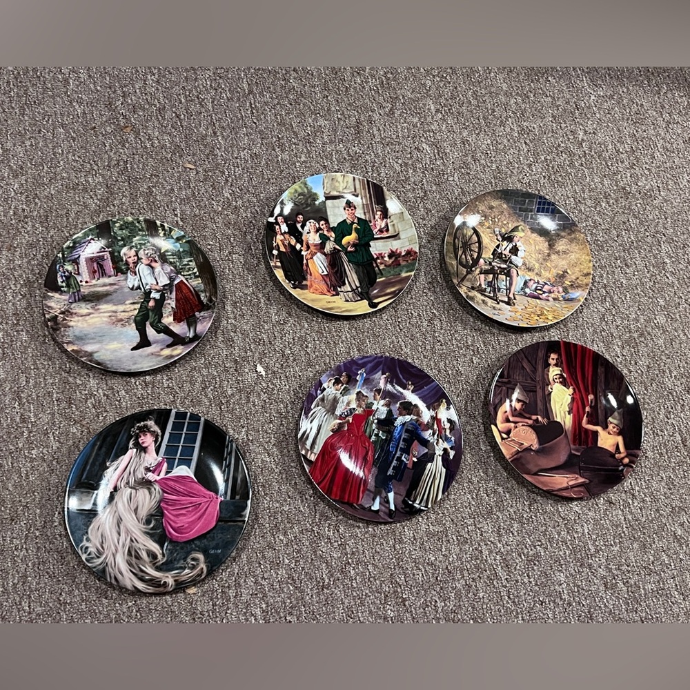 Vintage Grimm's Fairy Tales Collector Plates- Six Plates